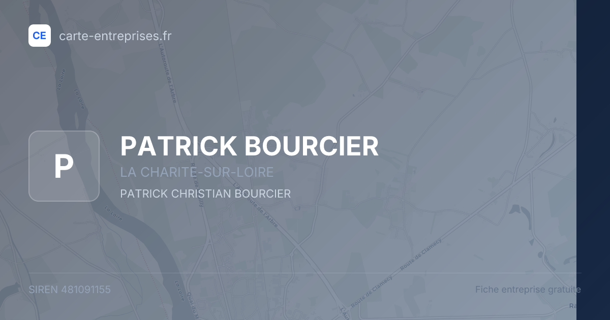 PATRICK BOURCIER — 481091155 — fiche entreprise