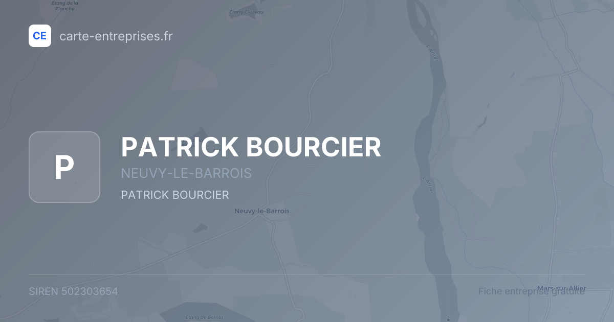 PATRICK BOURCIER — 502303654 — fiche entreprise
