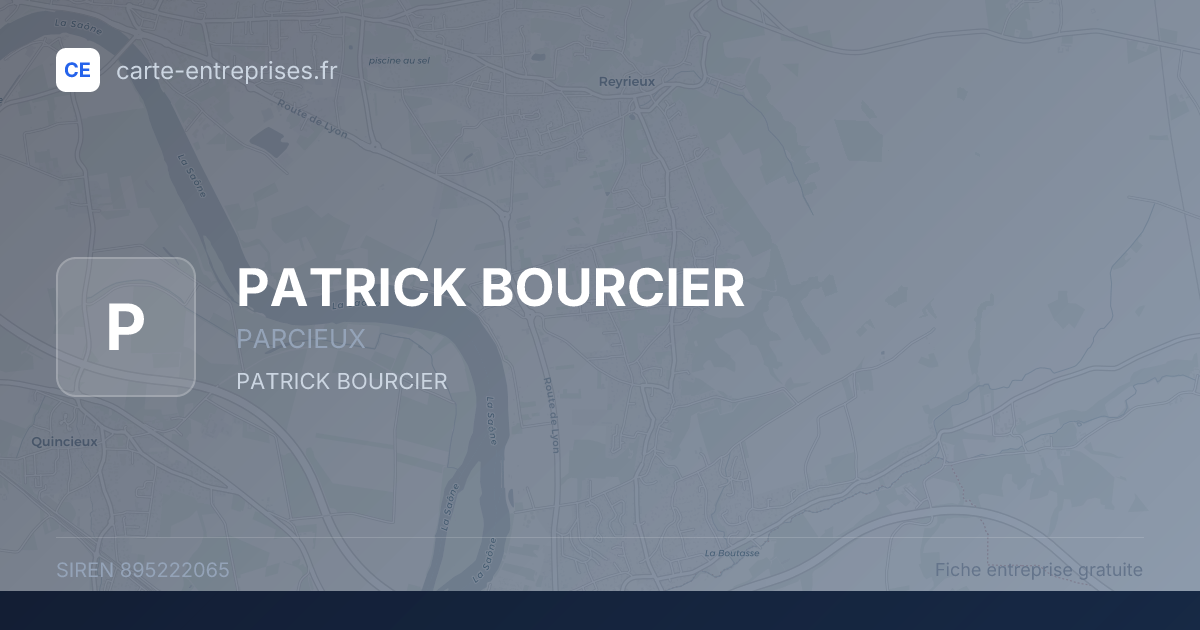 PATRICK BOURCIER — 895222065 — fiche entreprise