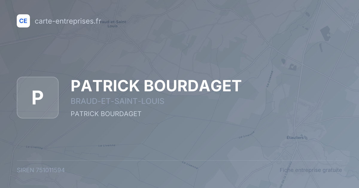 PATRICK BOURDAGET — 751011594 — fiche entreprise