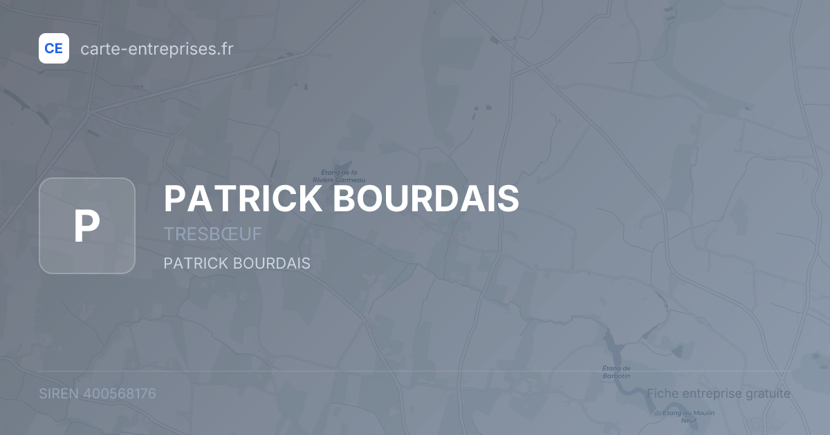 PATRICK BOURDAIS — 400568176 — fiche entreprise
