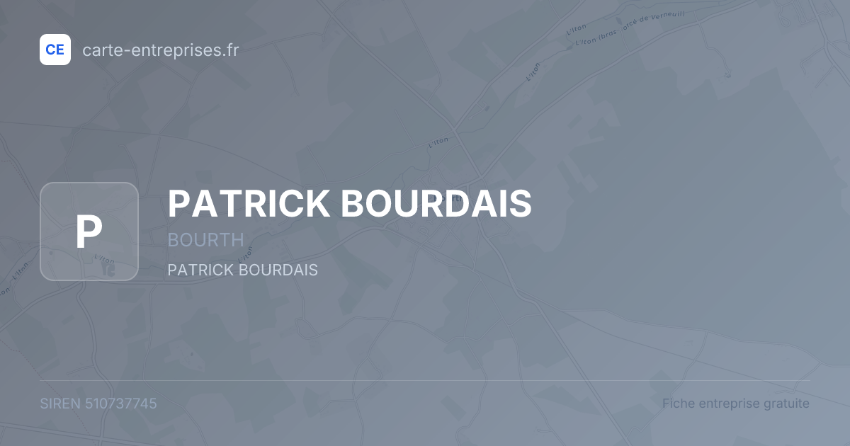 PATRICK BOURDAIS — 510737745 — fiche entreprise