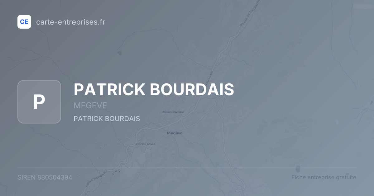 PATRICK BOURDAIS — 880504394 — fiche entreprise
