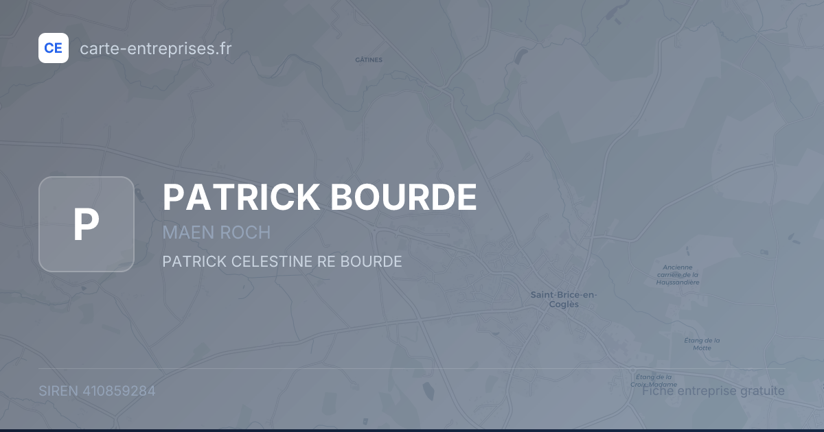 PATRICK BOURDE — 410859284 — fiche entreprise