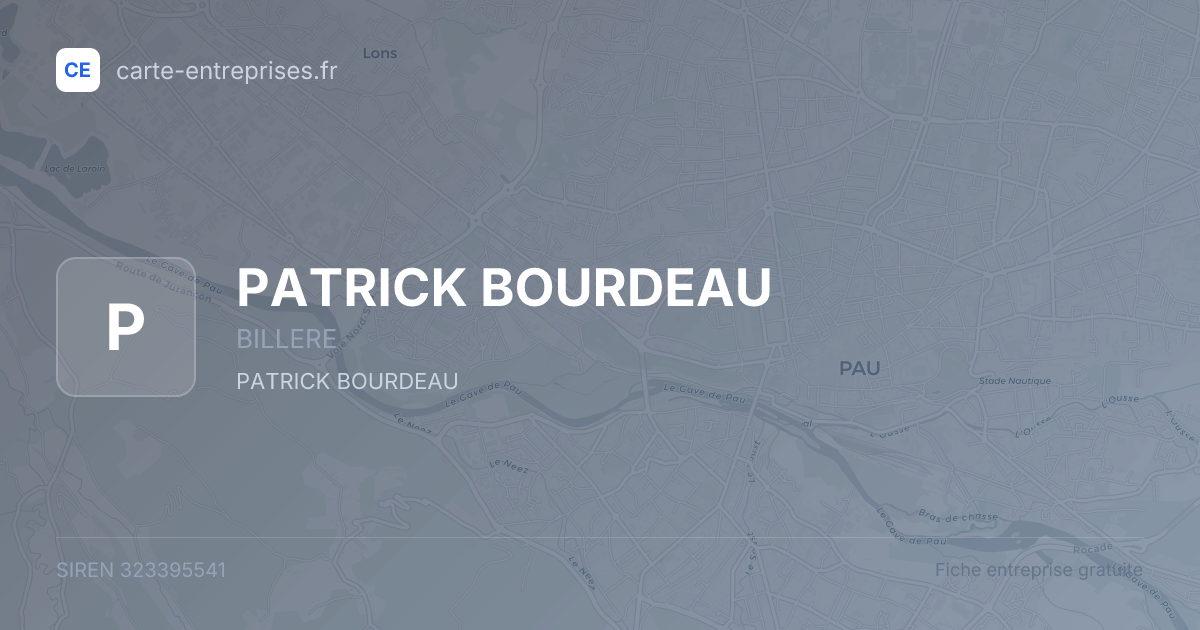 PATRICK BOURDEAU — 323395541 — fiche entreprise