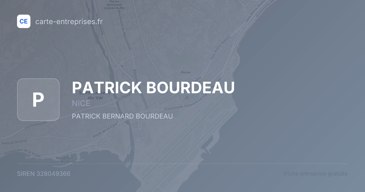 PATRICK BOURDEAU — 328049366 — fiche entreprise