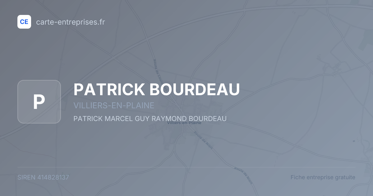 PATRICK BOURDEAU — 414828137 — fiche entreprise