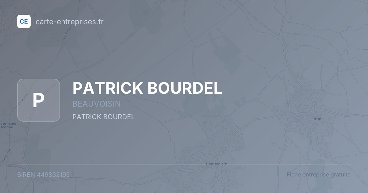 PATRICK BOURDEL — 449832195 — fiche entreprise
