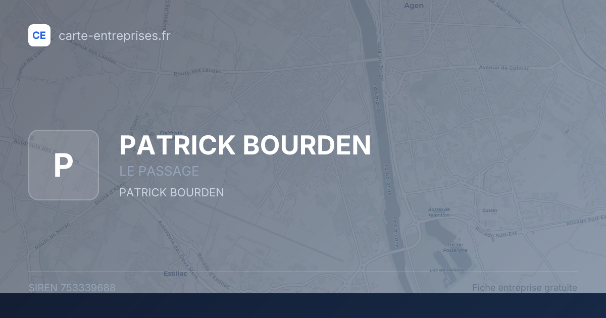 PATRICK BOURDEN — 753339688 — fiche entreprise