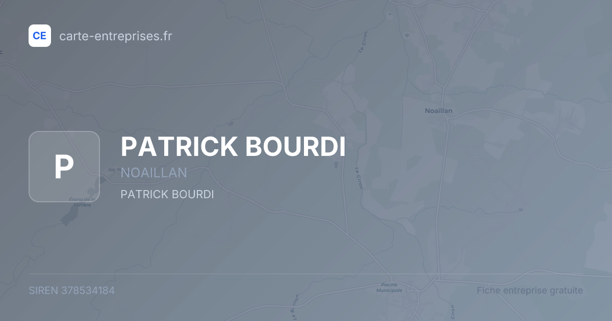 PATRICK BOURDI — 378534184 — fiche entreprise