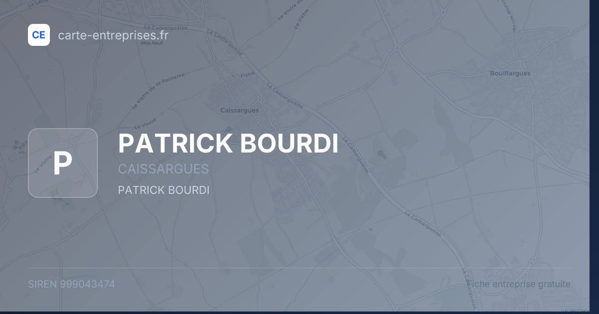 PATRICK BOURDI — 999043474 — fiche entreprise