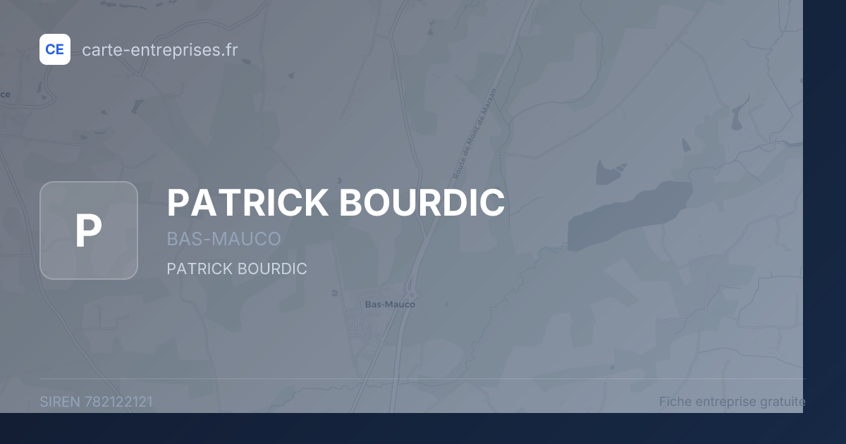 PATRICK BOURDIC — 782122121 — fiche entreprise