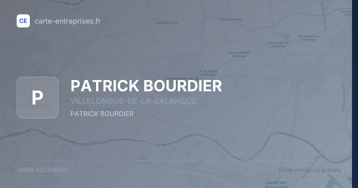 PATRICK BOURDIER — 333416956 — fiche entreprise