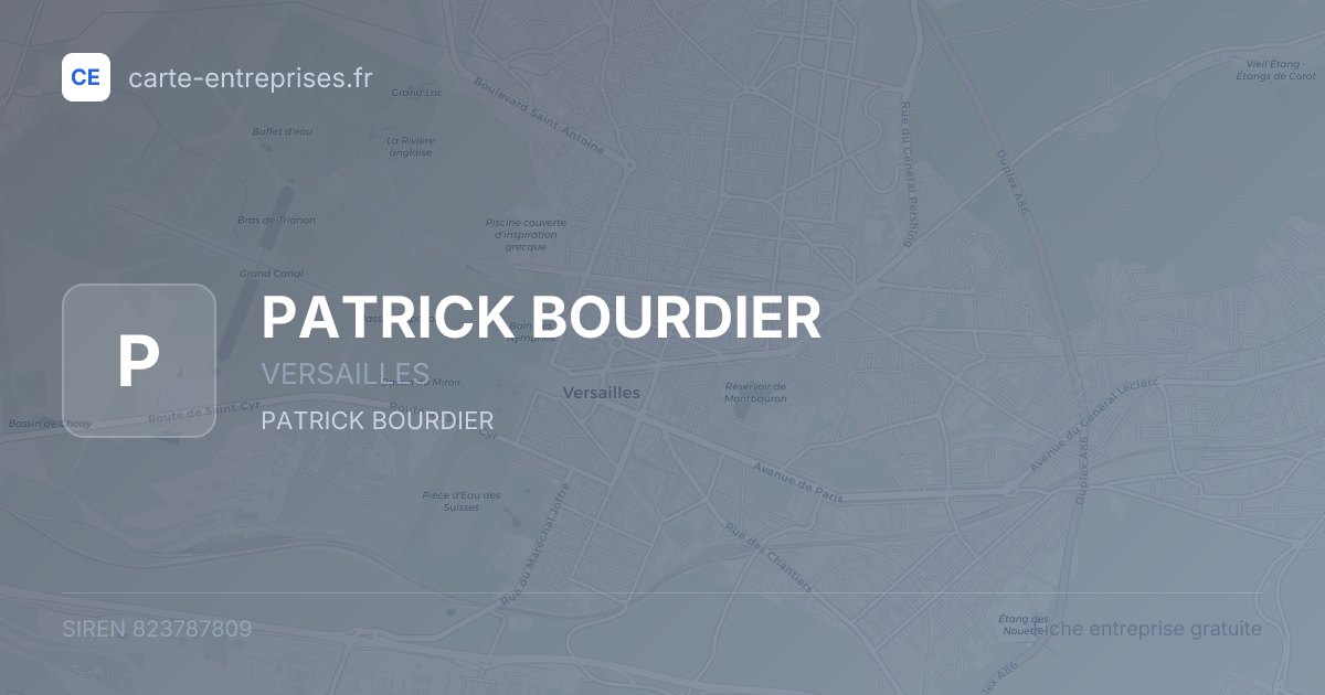 PATRICK BOURDIER — 823787809 — fiche entreprise
