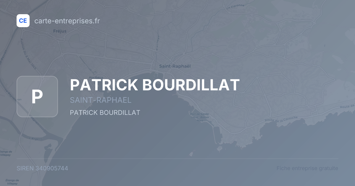 PATRICK BOURDILLAT — 340905744 — fiche entreprise