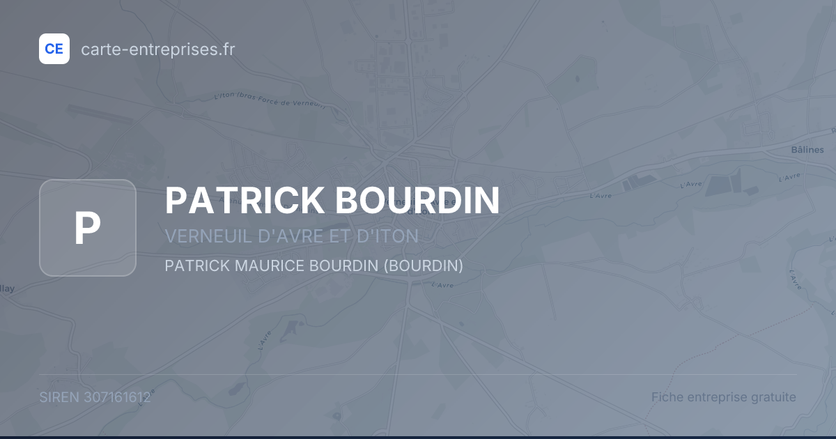 PATRICK BOURDIN — 307161612 — fiche entreprise