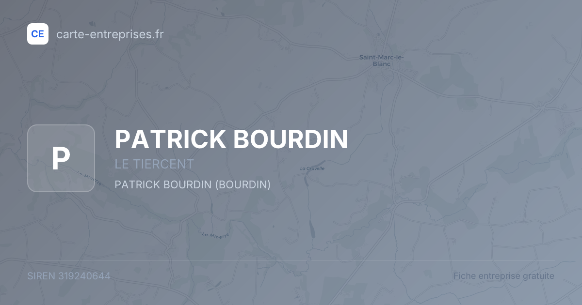 PATRICK BOURDIN — 319240644 — fiche entreprise