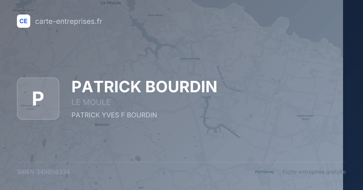 PATRICK BOURDIN — 349956334 — fiche entreprise