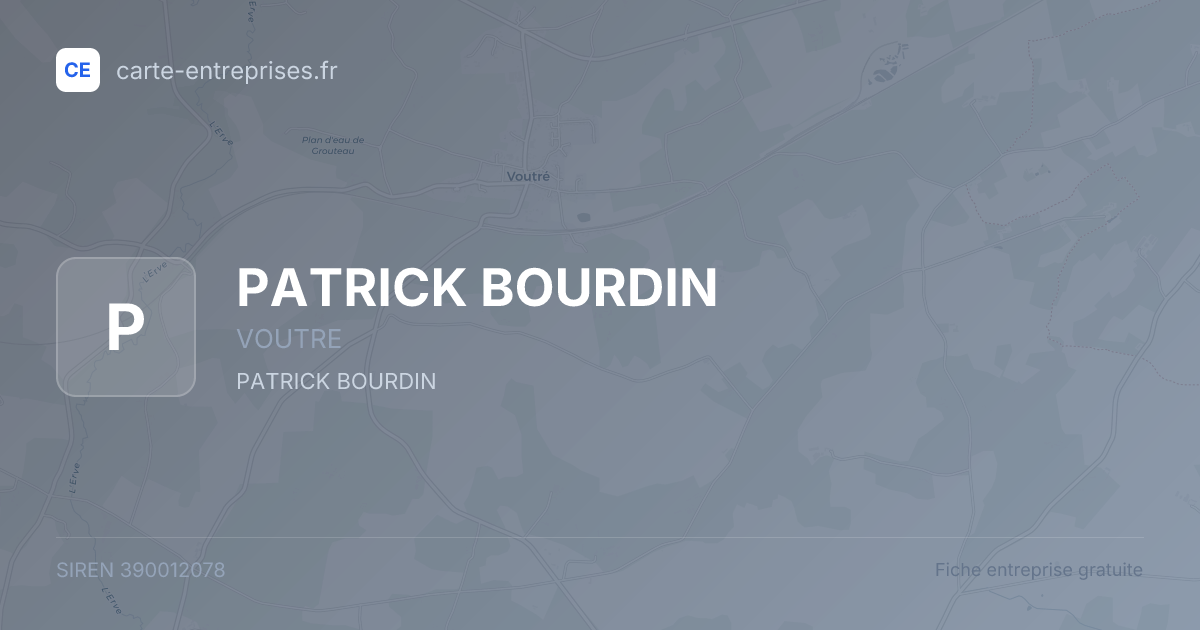 PATRICK BOURDIN — 390012078 — fiche entreprise