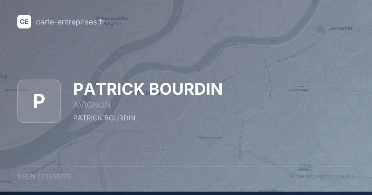 PATRICK BOURDIN — 533606778 — fiche entreprise
