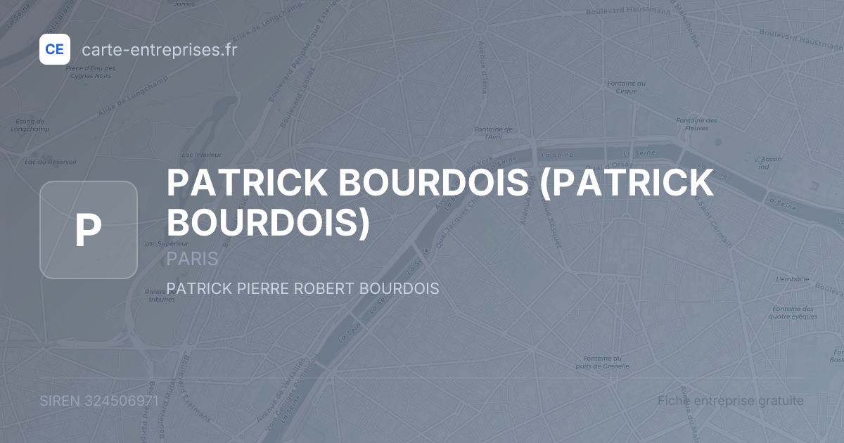 PATRICK BOURDOIS — 324506971 — fiche entreprise
