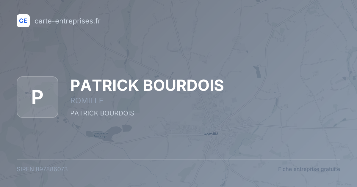 PATRICK BOURDOIS — 897886073 — fiche entreprise