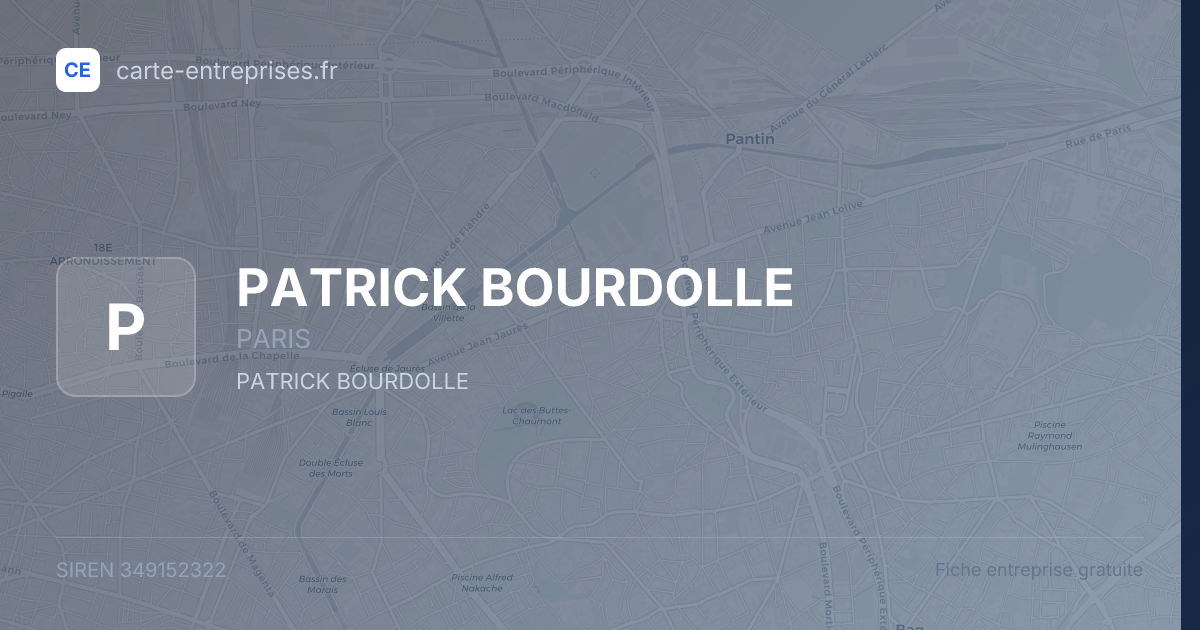 PATRICK BOURDOLLE — 349152322 — fiche entreprise