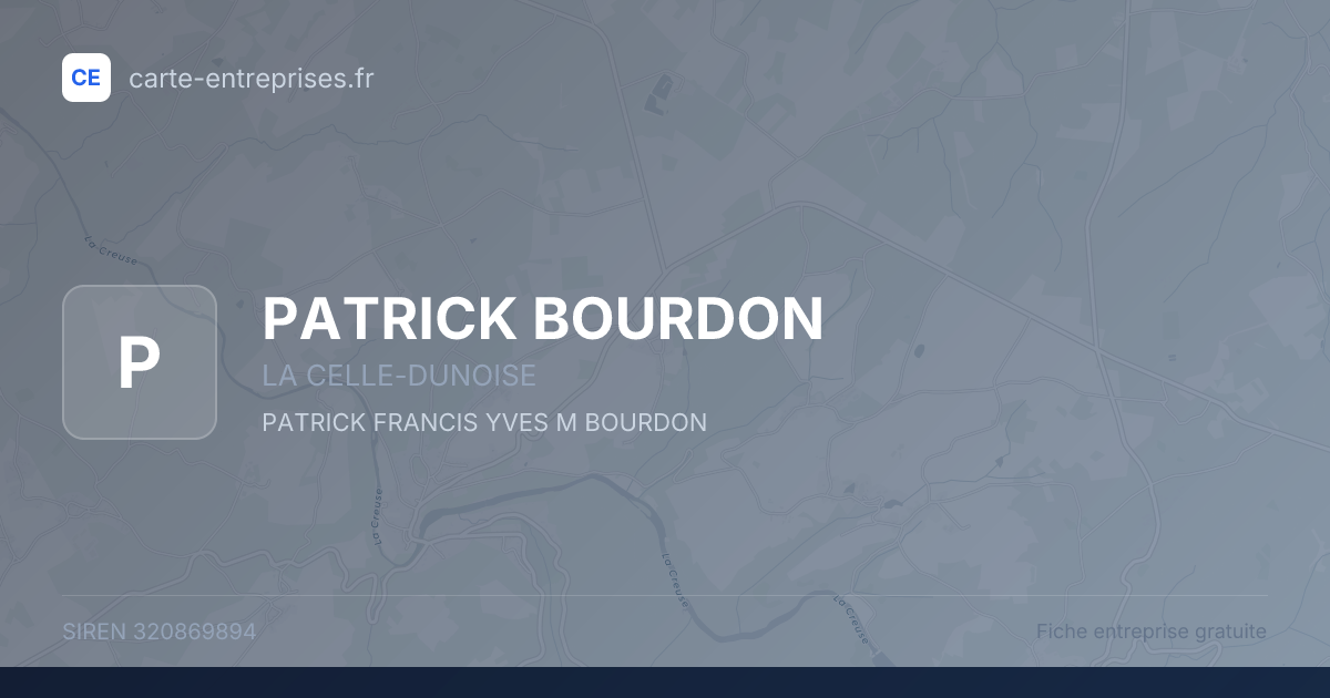 PATRICK BOURDON — 320869894 — fiche entreprise
