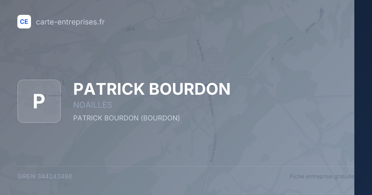 PATRICK BOURDON — 344243498 — fiche entreprise