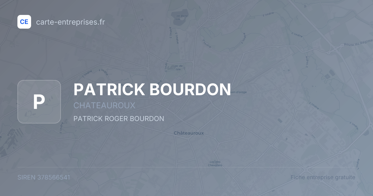 PATRICK BOURDON — 378566541 — fiche entreprise