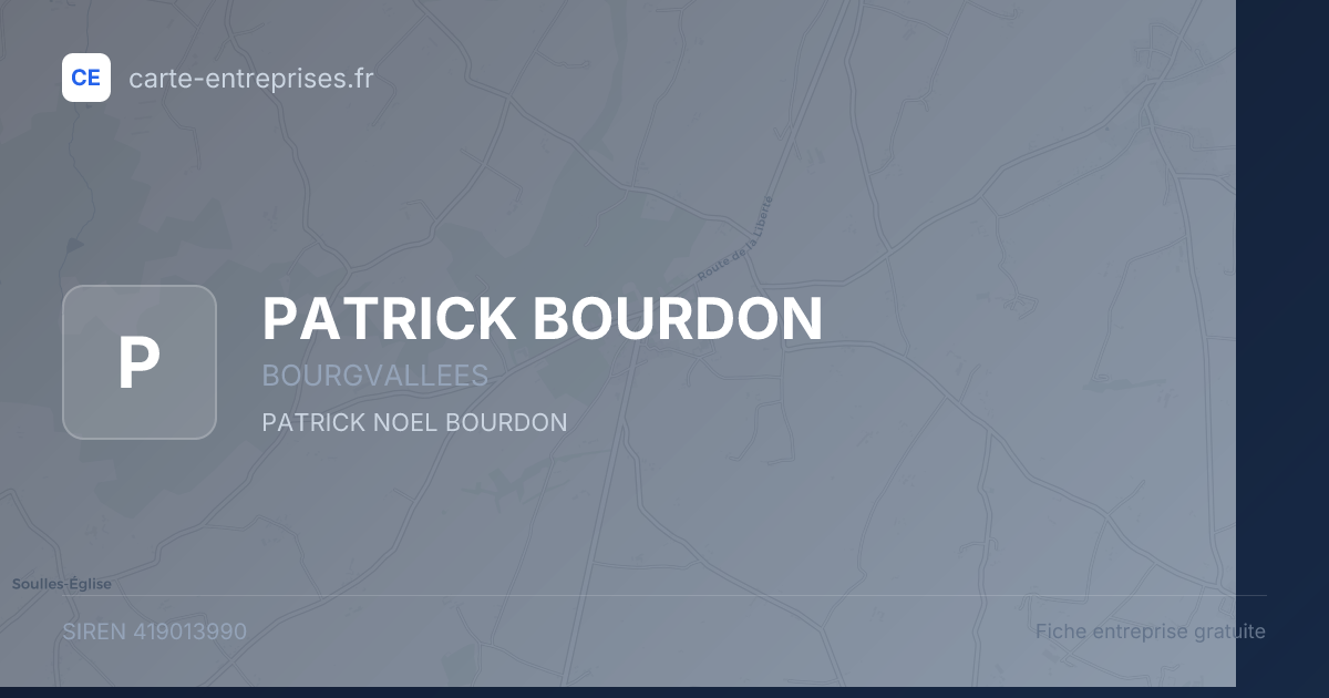 PATRICK BOURDON — 419013990 — fiche entreprise