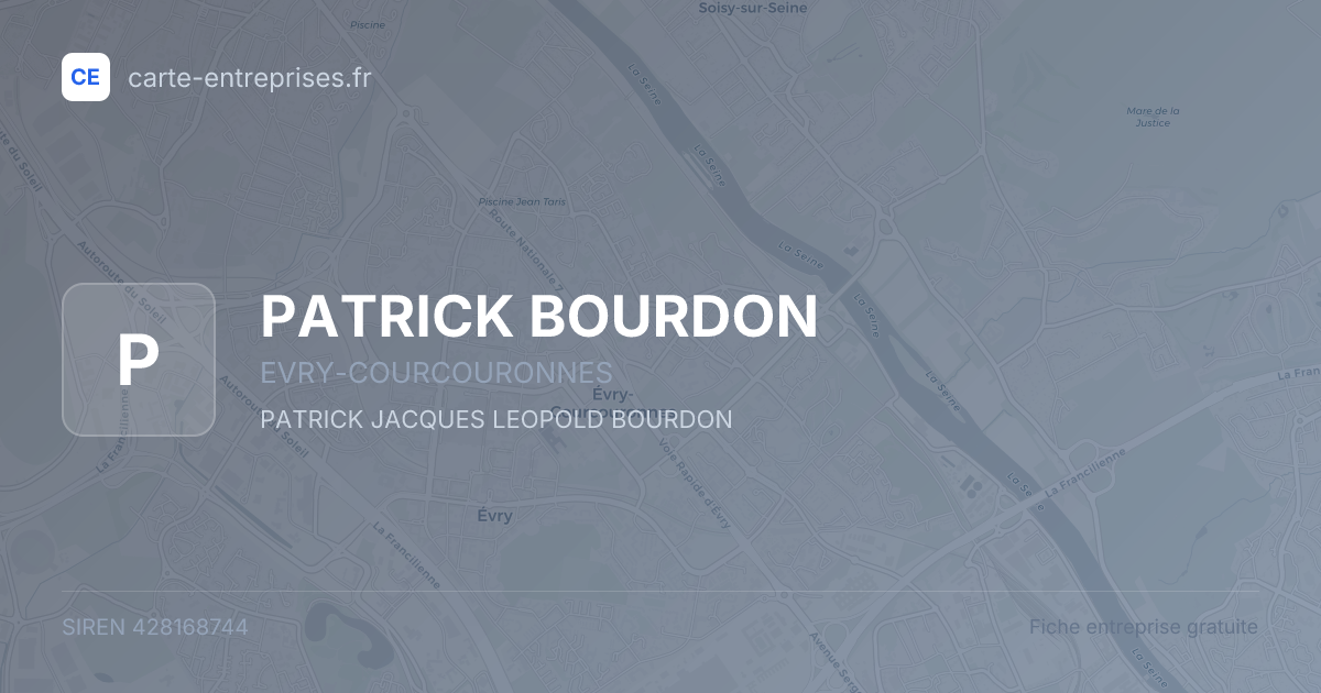 PATRICK BOURDON — 428168744 — fiche entreprise