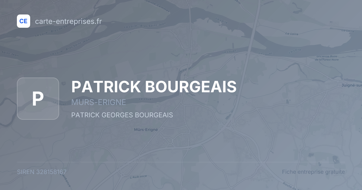 PATRICK BOURGEAIS — 328158167 — fiche entreprise