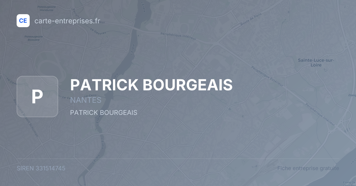 PATRICK BOURGEAIS — 331514745 — fiche entreprise