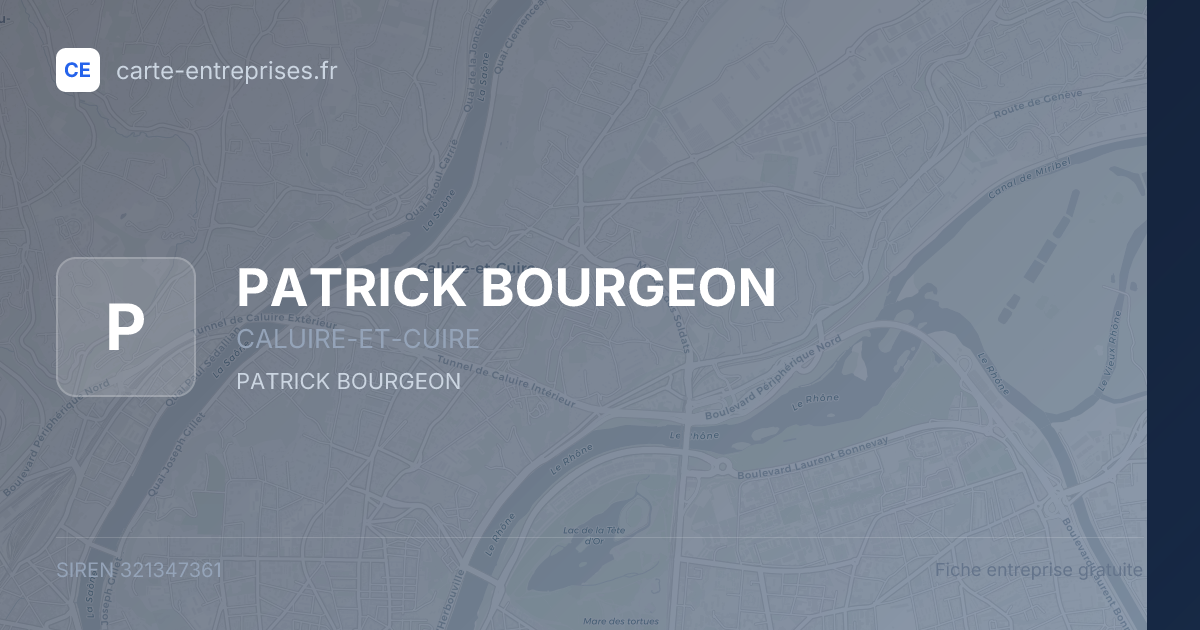 PATRICK BOURGEON — 321347361 — fiche entreprise