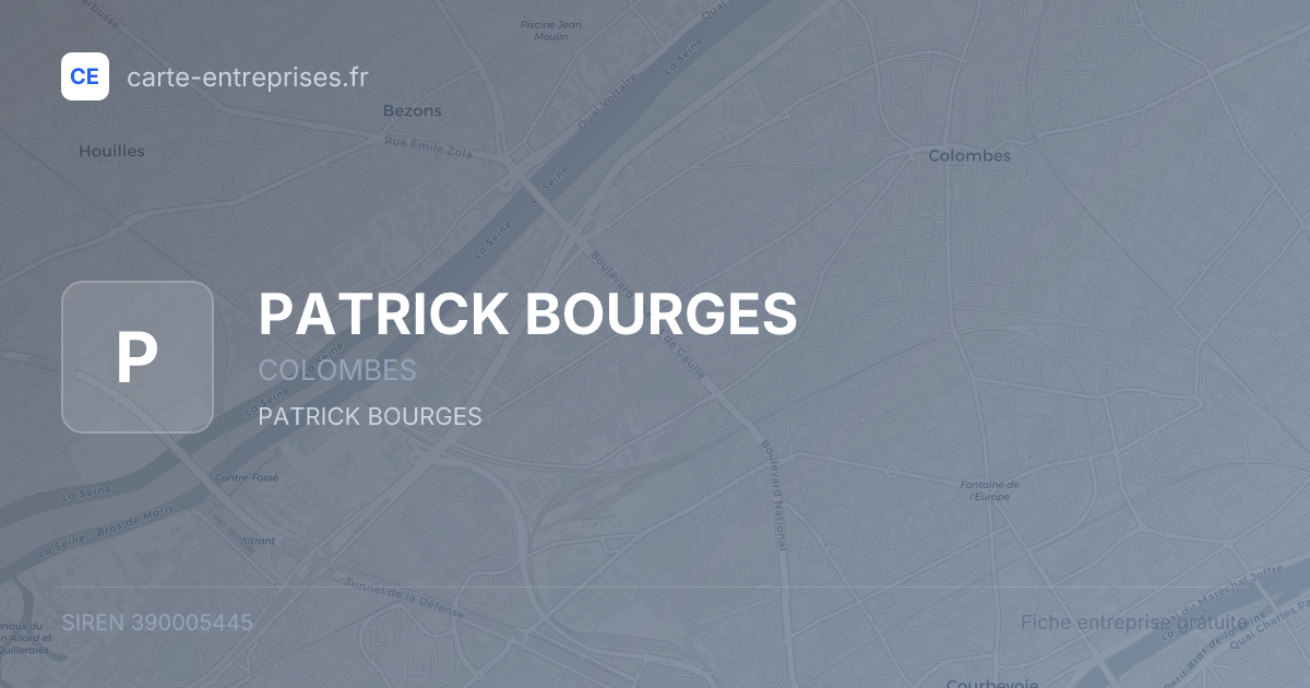 PATRICK BOURGES — 390005445 — fiche entreprise