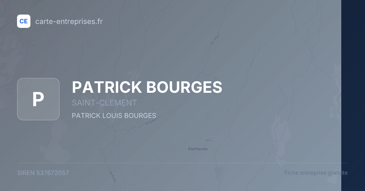 PATRICK BOURGES — 537672057 — fiche entreprise