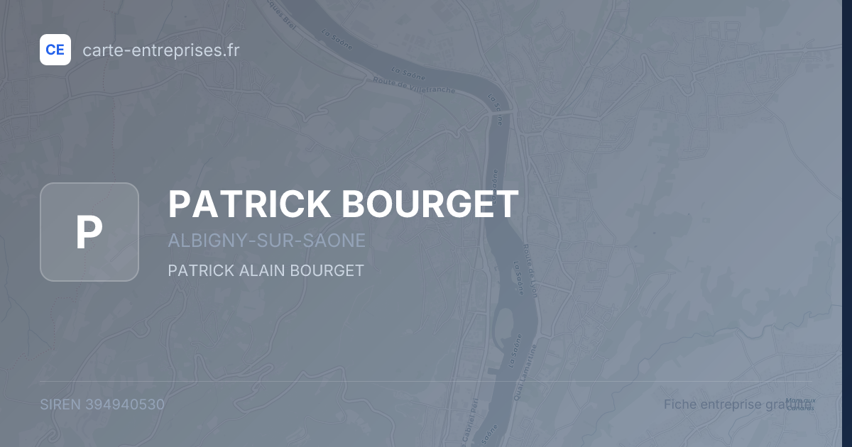 PATRICK BOURGET — 394940530 — fiche entreprise