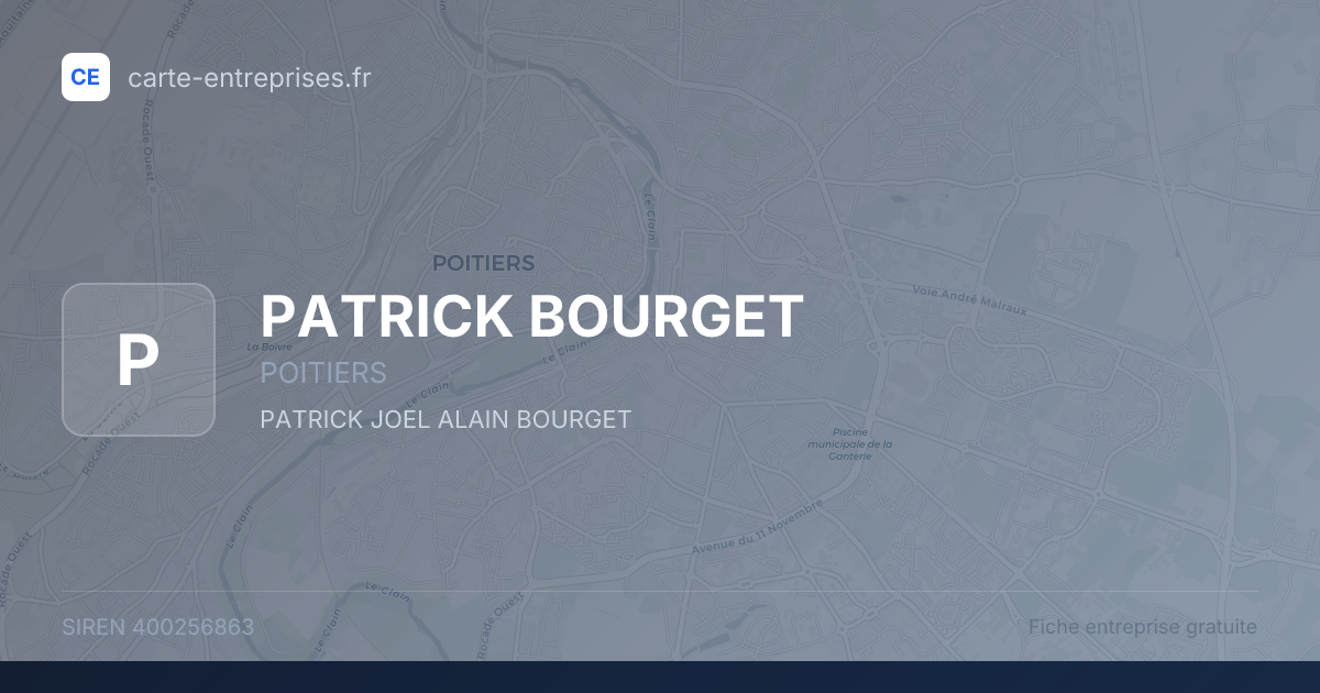 PATRICK BOURGET — 400256863 — fiche entreprise