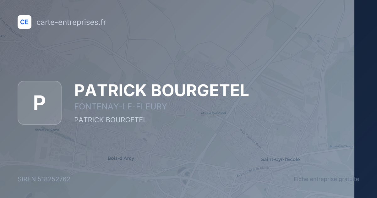 PATRICK BOURGETEL — 518252762 — fiche entreprise