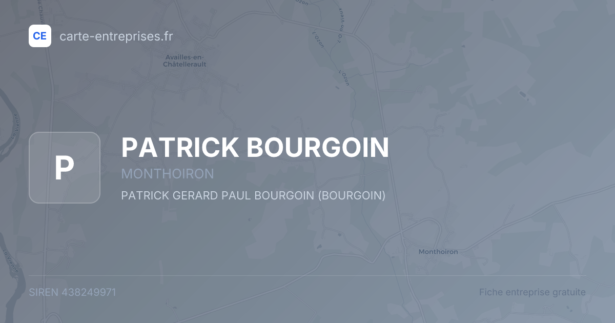 PATRICK BOURGOIN — 438249971 — fiche entreprise