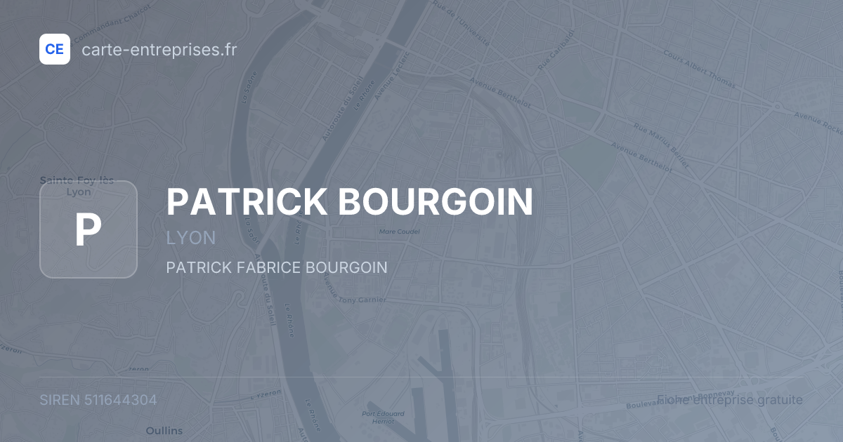 PATRICK BOURGOIN — 511644304 — fiche entreprise