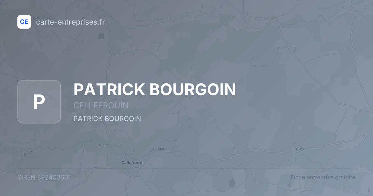 PATRICK BOURGOIN — 892403601 — fiche entreprise