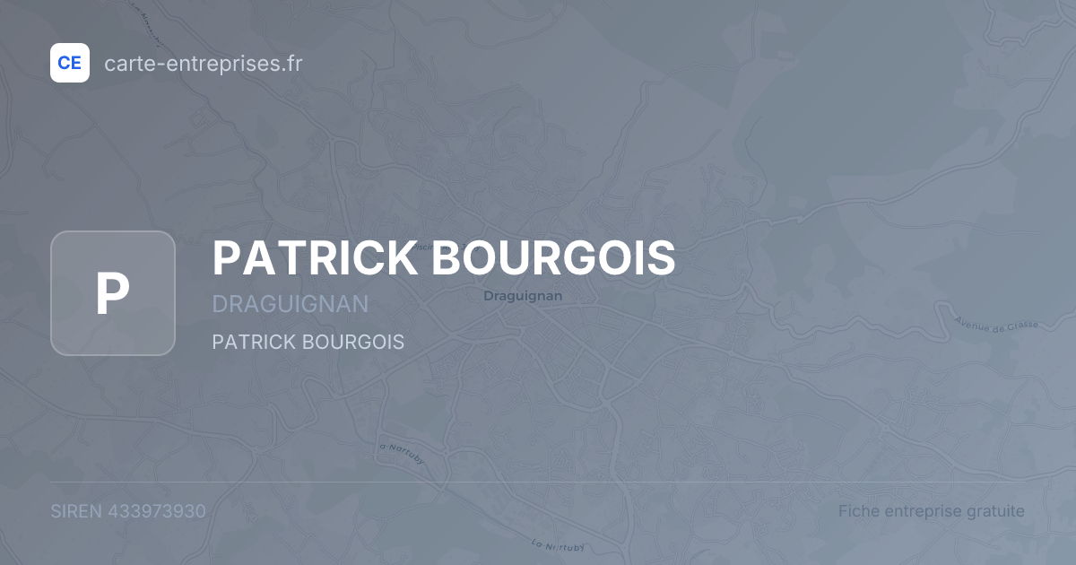 PATRICK BOURGOIS — 433973930 — fiche entreprise