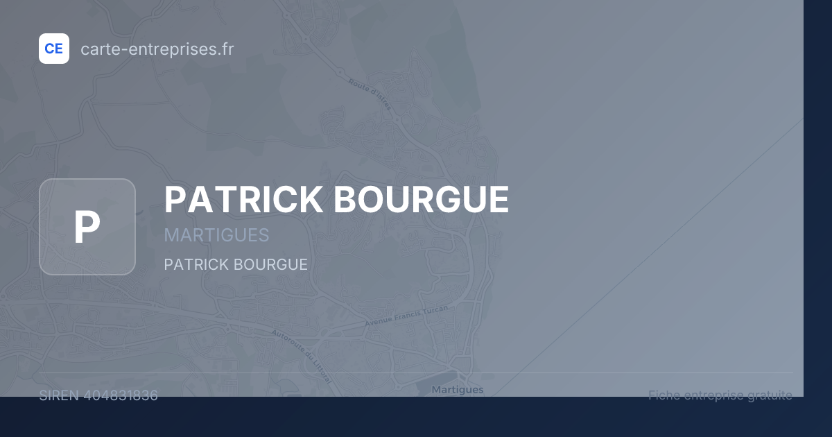 PATRICK BOURGUE — 404831836 — fiche entreprise