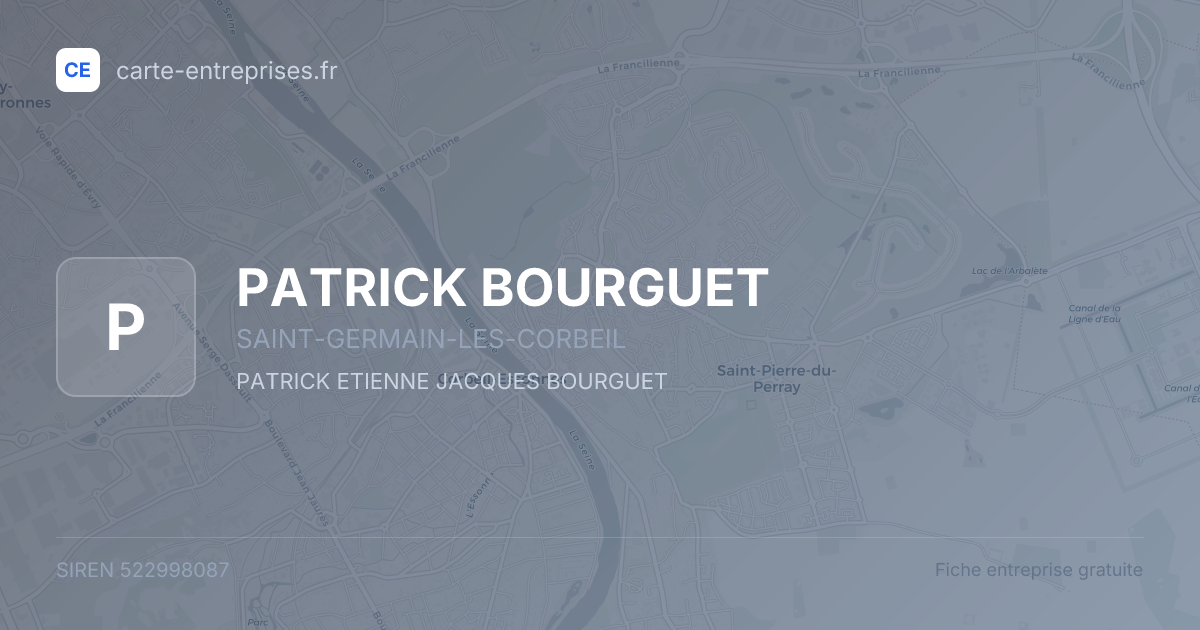 PATRICK BOURGUET — 522998087 — fiche entreprise