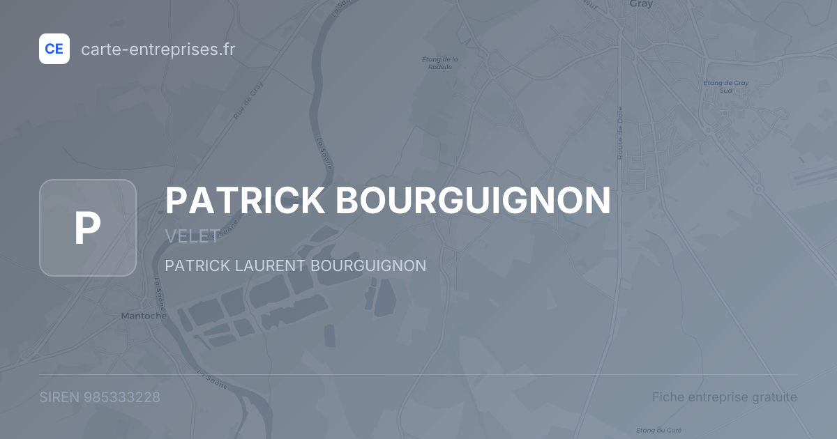 PATRICK BOURGUIGNON — 985333228 — fiche entreprise