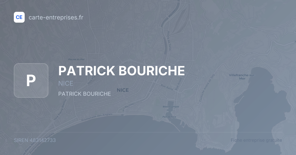 PATRICK BOURICHE — 483142733 — fiche entreprise