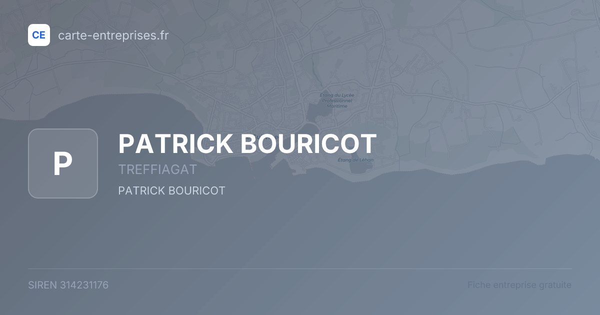 PATRICK BOURICOT — 314231176 — fiche entreprise