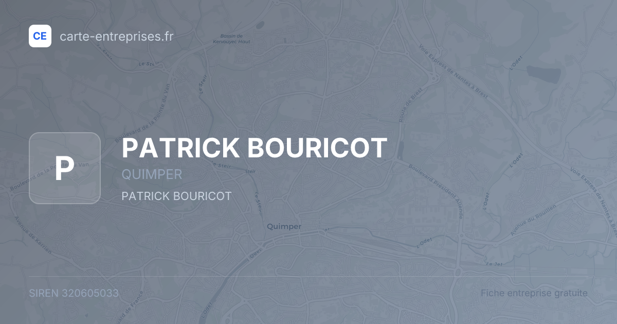 PATRICK BOURICOT — 320605033 — fiche entreprise